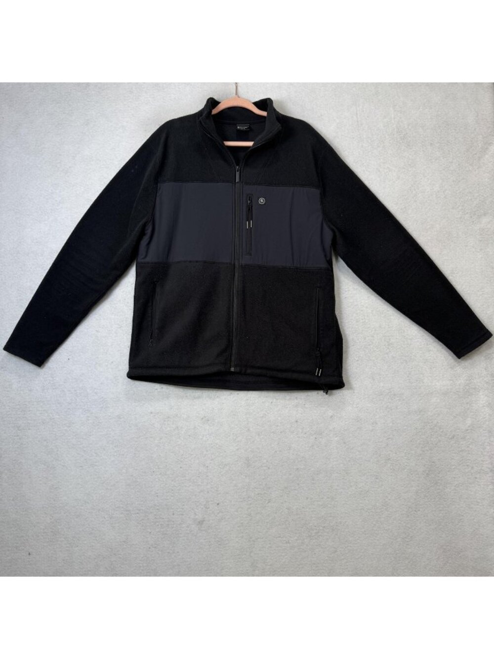 Backcountry Jacket Mens XL Black Colorblock Fleece Full Zip Pockets Outdoor M542